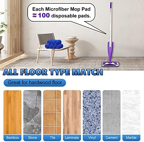 PAPCLEAN Reusable Mop Pads for Swiffer WetJet 7 Pack