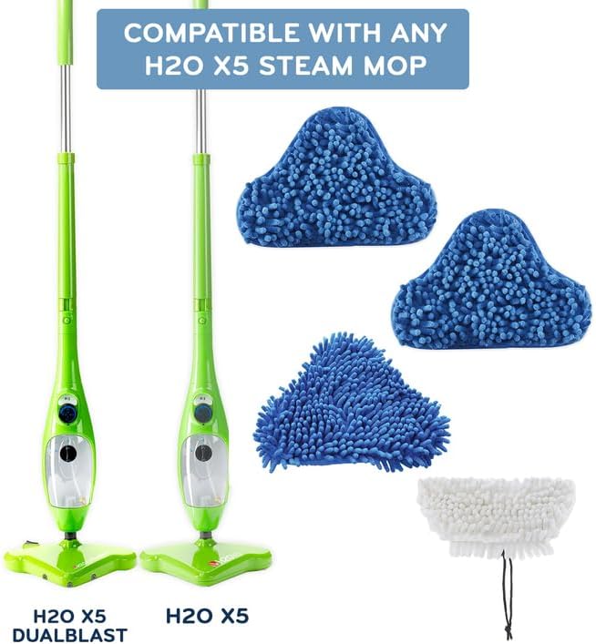 H2O MOP X5 Accessories 4pc Coral Cloth Pad Set