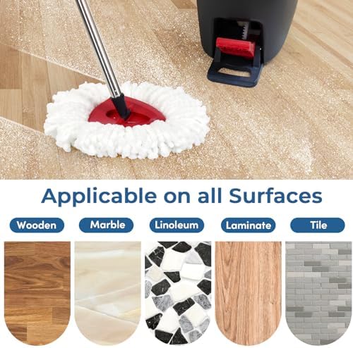 Matthew Spin Mop Replacement Heads Kit with Base and Handle
