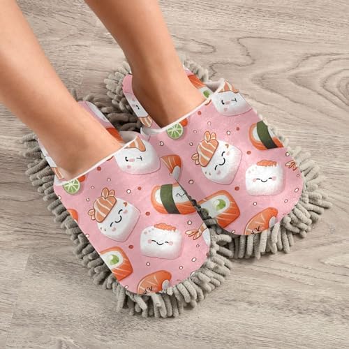 Kawaii Sushi Cleaning Slippers Mop Pad Reusable