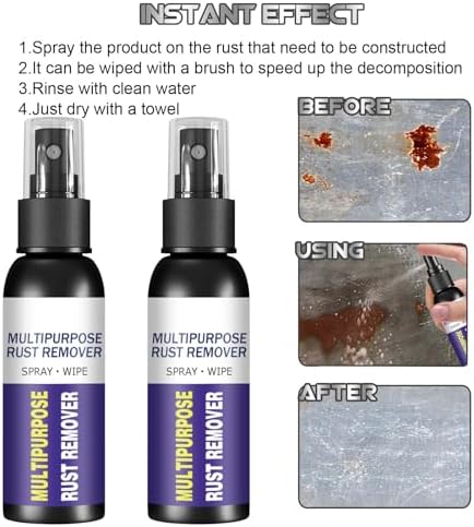 Homomdy Rust Remover Spray 3pcs - Multipurpose Metal Cleaner