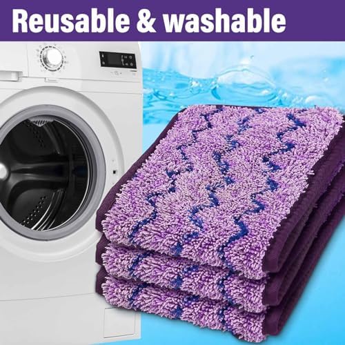 Panda Grip 165 Inch Mop Pad Refills 3 Pack Purple Reusable Cleaning Heads