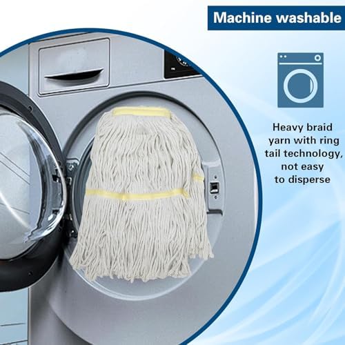 KLHB-YF Special White Coarse Cotton Yarn Mop Head 6 Pack