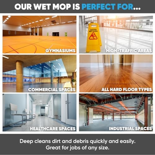 36 Inch Microfiber Wet Mop Pad Set of 3