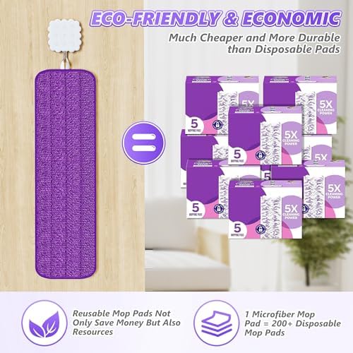 4X Reusable Mop Pads for Swiffer Power Mop