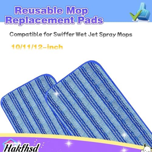 4 Pack Reusable Mop Pads for Swiffer Wet Jet