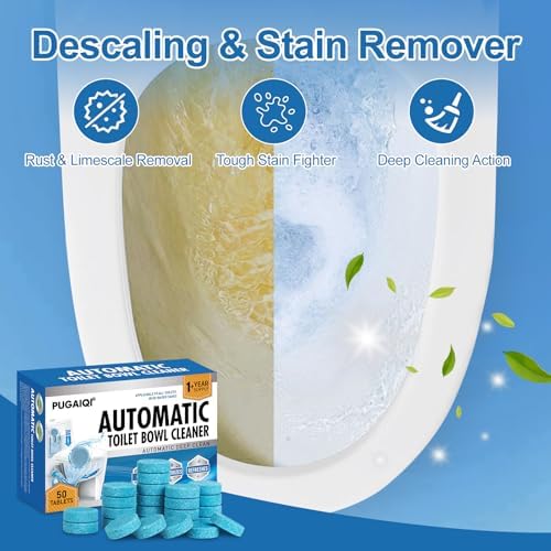 PUGAIQI Toilet Bowl Tablets 50 Count Blue Fresh Scent 1