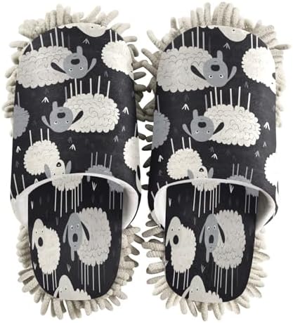 Bulletgxll Cartoon Sheep Cleaning Slippers