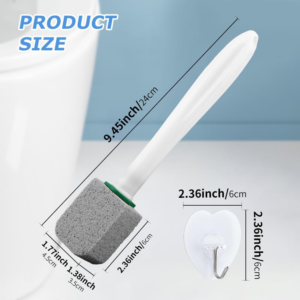 CALIDAKA 10-Pack Pumice Stone Cleaner with Long Handle and Adhesive Hooks