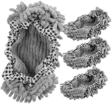 Ipetboom 2 Pairs Chenille Mop Slippers for Floor Cleaning