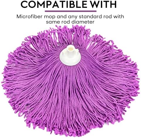 Matthew Microfiber Mop Refill - 2 Heads with 54 Handle Purple