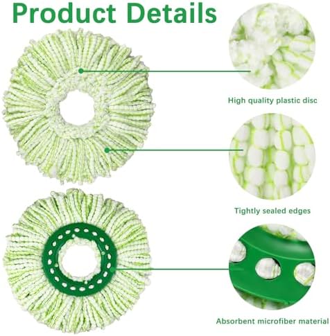 3 Pack Mop Replacement Heads for Libman Tornado Spin Mop System
