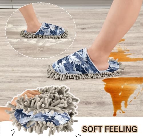 Bulletgxll Koi Fish Mopping Slippers - M Size