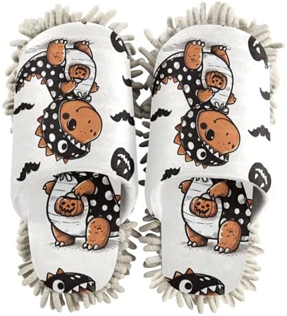 FLildon Microfiber Mop Slippers Dinosaur Halloween Design