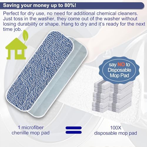 AMERWASH PLUS Replacement Mop Pad 165x55 5 Pack