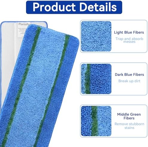 4 Pack 18 Inch Microfiber Chenille Mop Pads for Bona Mops