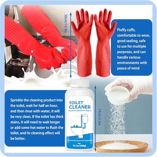 9Pcs Pumice Stone Toilet Cleaning Brush Set with Gloves and Crevice Brush