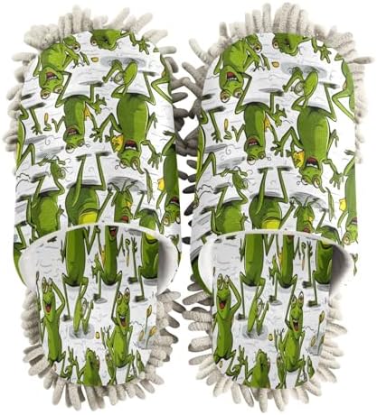 Frogs Pattern Mopping Slippers - Washable Comfortable