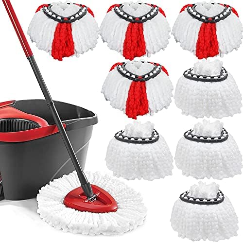 8Pack Spin Mop Heads Replacements Microfiber Easy Wring Clean