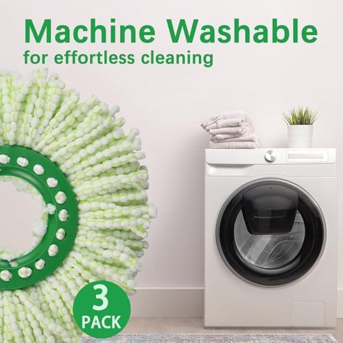 3 Pack Mop Replacement Heads for Libman Tornado Spin Mop System