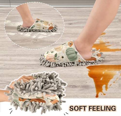 Zhirexin Thanksgiving Cleaning Slippers with Microfiber Mop Pads