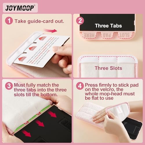 JOYMOOP Microfiber Mop Pads Replacement - Pack of 2 Grey Pink