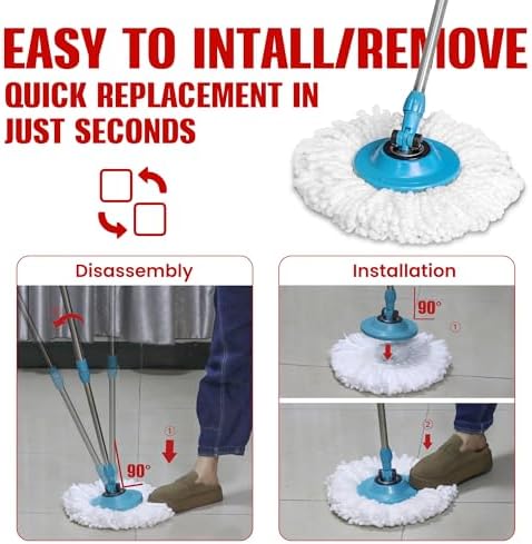 BOCA STORY 6Pcs Round Mop Head Scrubber Brush Replacement