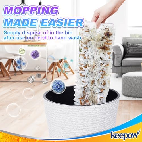 KEEPOW Disposable Mop Pads Refills 5 Pack Brown