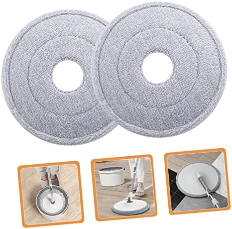 2Pcs Round Mop Replacement Heads for Hardwood Tile Floors