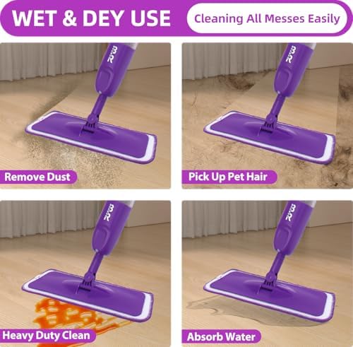 BUUROOHM 6pcs Microfiber Spray Mop Replacement Heads