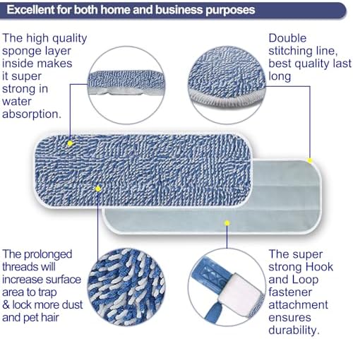 AMERWASH PLUS Replacement Mop Pad 165x55 5 Pack