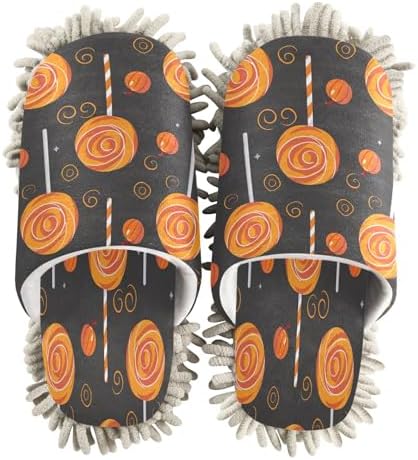 Zhirexin Halloween Cleaning Slippers with Microfiber Mop Pads