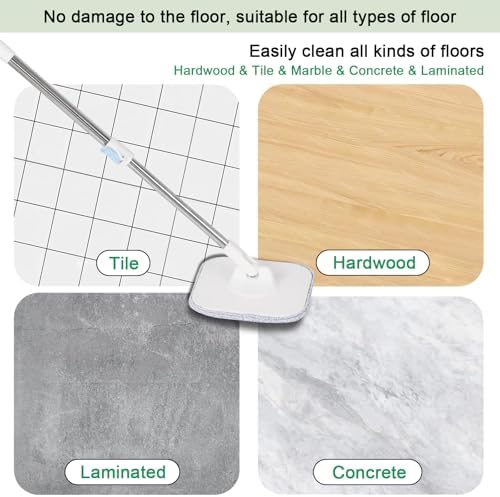 4 Pack 9 Inch Square Microfiber Mop Pad Refill - Grey