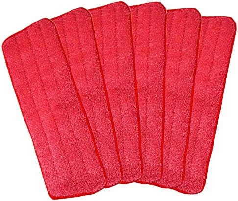 Ailelan Microfiber Mop Pad Replacement 6 Pack Red