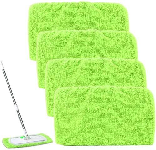 4Pcs Reusable Microfiber Mop Pads for Floor Cleaning