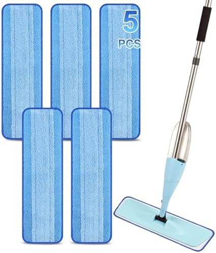 5 Pack Microfiber Spray Mop Replacement Heads for Bona and Other Mops