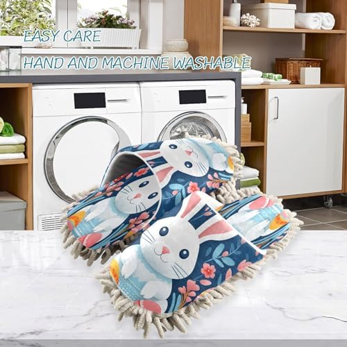 Bulletgxll Easter Rabbit Cleaning Slippers for Men Women L
