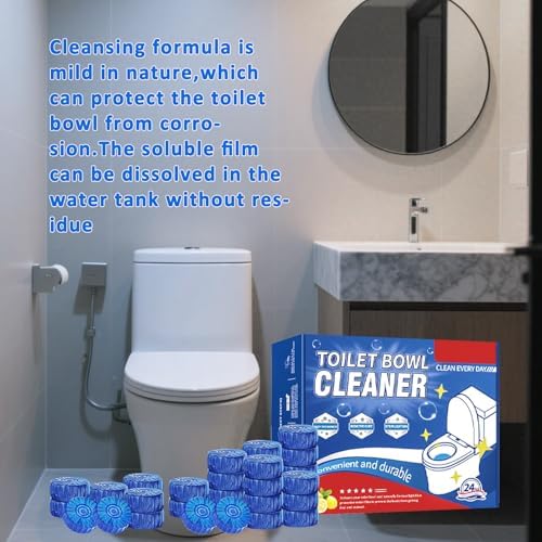 Ruheaou Toilet Cleaning Tablets 24 Count - Fast Dissolving Long Lasting Freshness