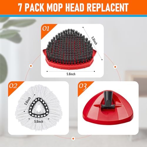 BywoBywo Upgraded Scrub Brush 7 Pack for O-Cedar EasyWring