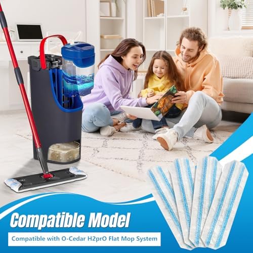 MengTiger 4-Pack Replacement Mop Pads for O-Cedar H2Pro Vileda