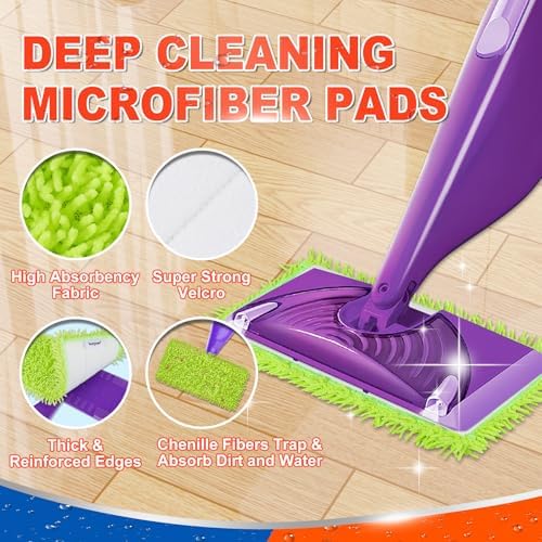 DR DAPPER 6 Pack Reusable Mop Pads for Swiffer Wet Jet