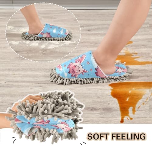 Bulletgxll Cute Pig Microfiber Cleaning Slippers for Men Women