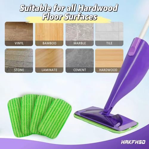 4 Pack Reusable Mop Cloths for Swiffer Wet Jet Mops - Green