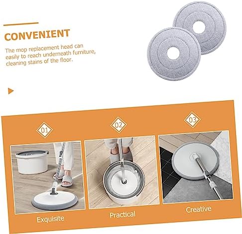 Ipetboom 2pcs Round Mop Refill for Hardwood Tile Floors