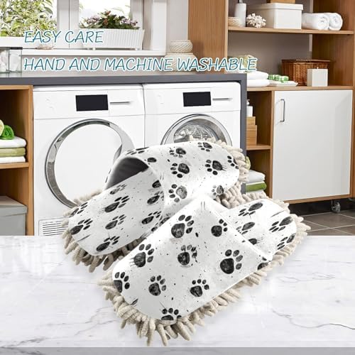 Bulletgxll Mopping Slippers for Men Women - Washable Microfiber Floor Mop Slippers