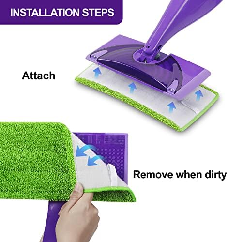 8 Pack Reusable Mop Pads for Swiffer Wet Jet Mops
