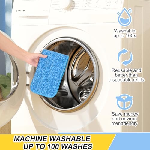 3 Pack Microfiber Spray Mop Replacement Heads for Bona and Other Mops