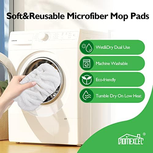 HOMEXCEL Reusable Microfiber Mop Pads - X-Large for Swiffer XL