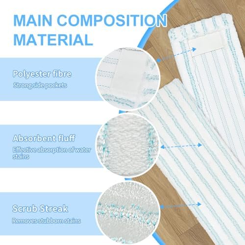 2PCS Ultra Fine Fiber Mop Replacement Heads for Leifheit Profi XL