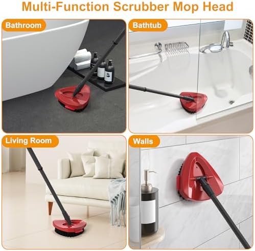 Folews Red Scrubber Mop Head for O-Cedar EasyWring 1-Tank System